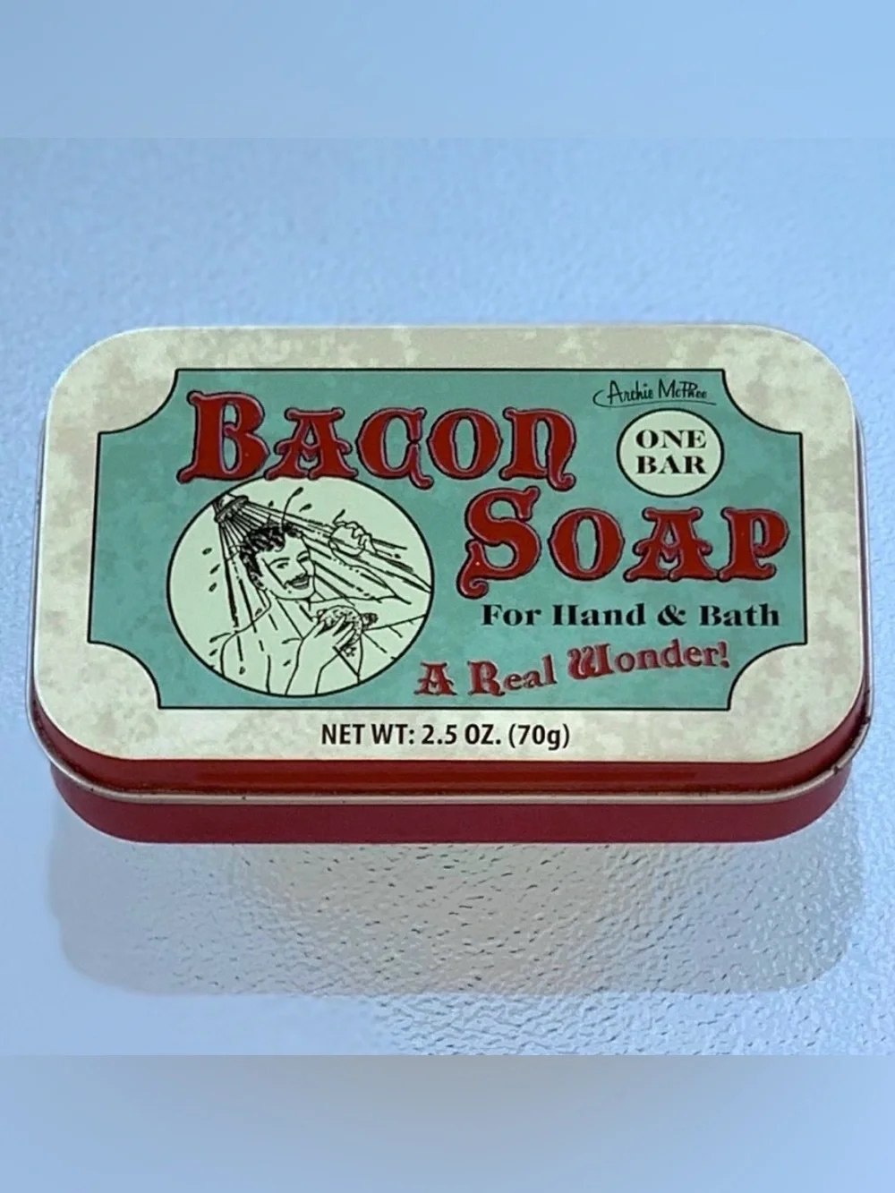 Accoutrements Bacon Soap in Tin Box Hand and Bath Novelty Gift